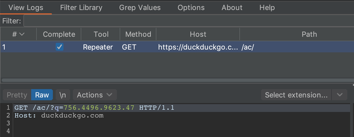 Screenshot of the Burp Logger++ logging widget showing a HTTP request with a Swiss social security number generated by the Hackvertor tags that have been inserted into the Burp Repeater.